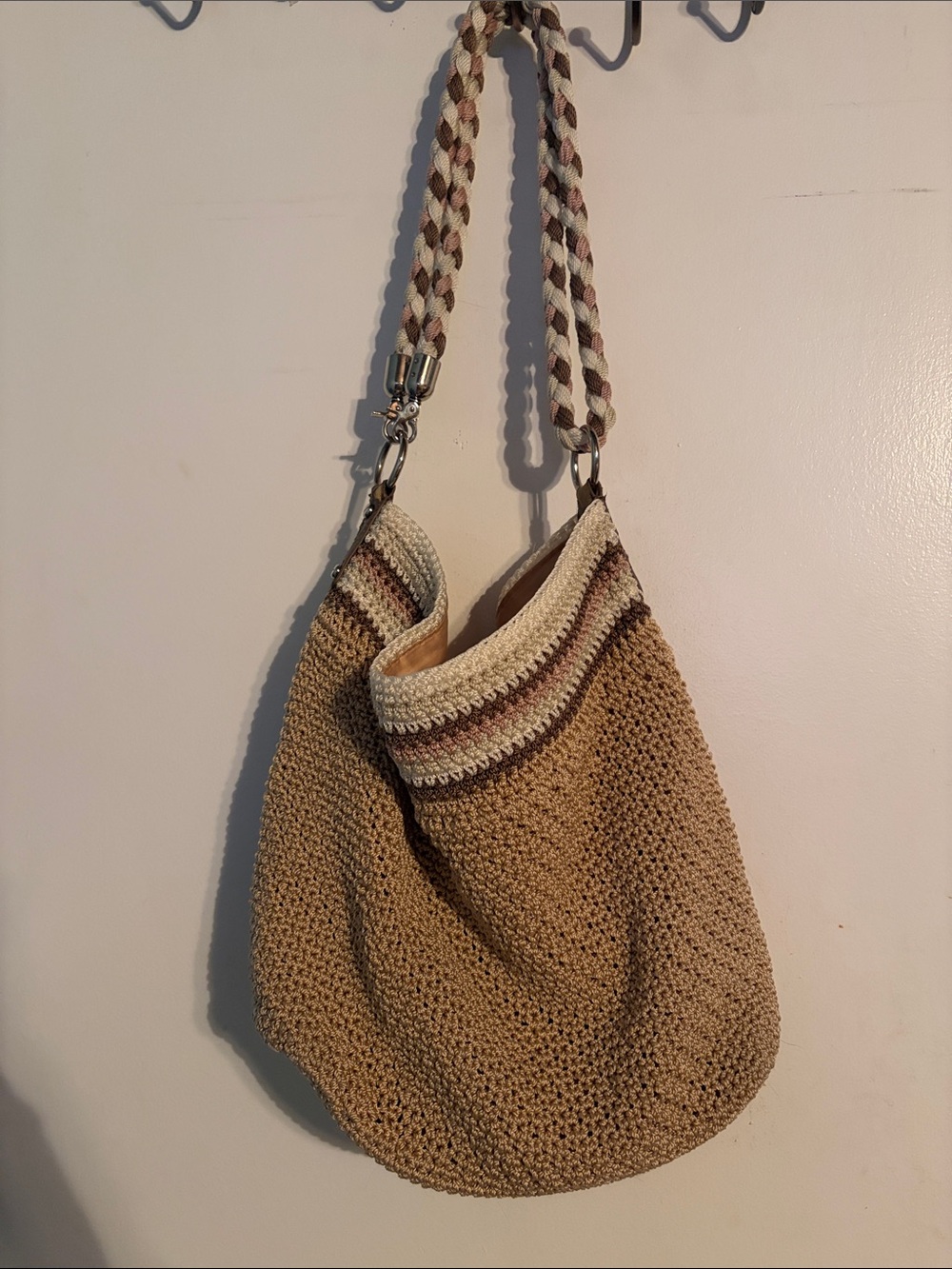 The SAK Woven Straw Hobo Bag in Tan with Braided Strap